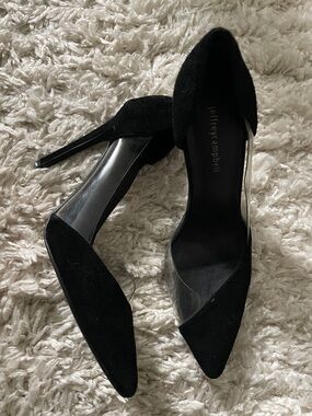 Jeffrey Campbell Black Suede Pointed D'Orsay Stiletto Heels